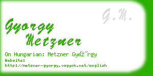 gyorgy metzner business card